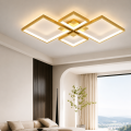 Złota Lampa Sufitowa LED Plafon Modern Kwadraty z Pilotem i Aplikacją 72W
