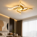 Lampa Sufitowa LED Plafon Fale Złota 65cm 56W z Pilotem i Aplikacją