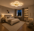 Lampa Sufitowa LED Plafon Zawijana Złota 70cm 55W z Pilotem i Aplikacją