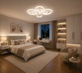 Lampa Sufitowa LED Plafon Zawijana Biała 70cm 55W z Pilotem i Aplikacją
