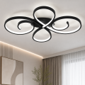 Lampa Sufitowa LED Plafon Zawijana Czarna 70cm 55W z Pilotem i Aplikacją