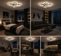 Lampa Sufitowa LED Plafon Zawijana Czarna 70cm 55W z Pilotem i Aplikacją