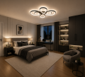 Lampa Sufitowa LED Plafon Zawijana Czarna 70cm 55W z Pilotem i Aplikacją