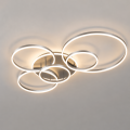 Czarna Lampa Sufitowa LED Plafon Okręgi IRALAN 110cm 137W z Pilotem i Aplikacją