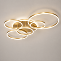 Złota Lampa Sufitowa LED Plafon Okręgi IRALAN 110cm 137W z Pilotem i Aplikacją