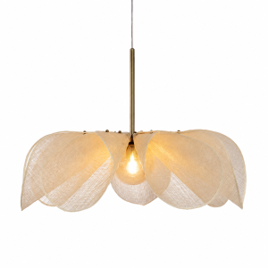Lampa Wisząca Tkanina Kwiat Boho 50cm LNIANA FLORA