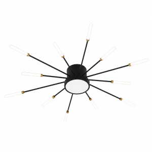 Lampa Sufitowa LED Plafon Dmuchawiec Spider 12 Ramion Czarna 80cm STARRY NIGHT
