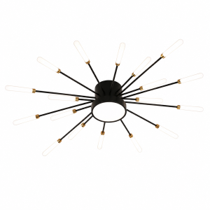 Lampa Sufitowa LED Plafon Dmuchawiec Spider 18 Ramion Czarna 80cm STARRY NIGHT