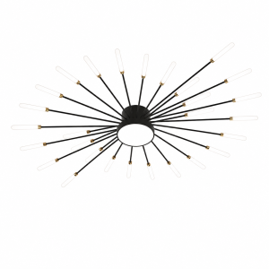 Lampa Sufitowa LED Plafon Dmuchawiec Spider 28 Ramion Czarna 105cm STARRY NIGHT