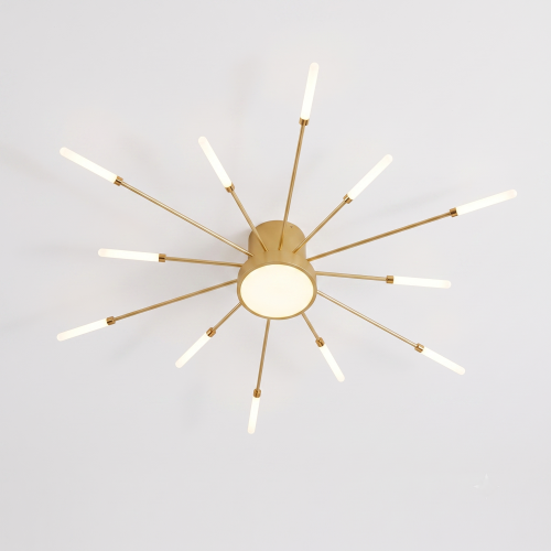 Lampa Sufitowa LED Plafon Dmuchawiec Spider 12 Ramion Złota 80cm STARRY NIGHT