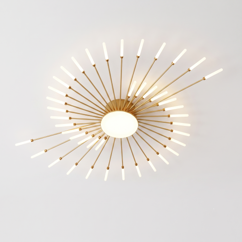 Lampa Sufitowa LED Plafon Dmuchawiec Spider 42 Ramiona Złota 128cm STARRY NIGHT
