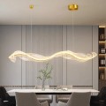Lampa Wisząca LED Fala Liniowa Złota Nad Stół Glamour WAVE ELEGANCE 150 CM