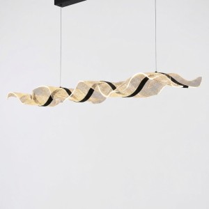 Lampa Wisząca LED Fala Liniowa Czarna Nad Stół Modern WAVE ELEGANCE 100 CM