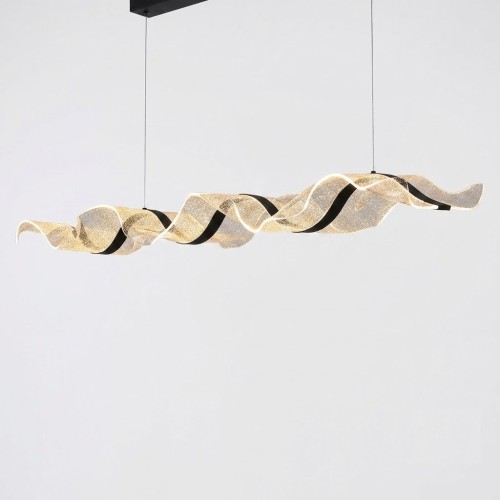 Lampa Wisząca LED Fala Liniowa Czarna Nad Stół Modern WAVE ELEGANCE 120 CM
