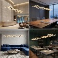 Lampa Wisząca LED Fala Liniowa Czarna Nad Stół Modern WAVE ELEGANCE 120 CM