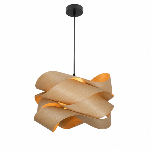 Lampa Wisząca Drewniana BOHO Loft E27 Regulowana 45 cm Designerski Żyrandol do Salonu Jadalni Sypialni