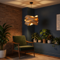 Lampa Wisząca Drewniana BOHO Loft E27 Regulowana 45 cm Designerski Żyrandol do Salonu Jadalni Sypialni