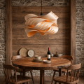 Lampa Wisząca Drewniana BOHO Loft E27 Regulowana 60 cm Designerski Żyrandol do Salonu Jadalni Sypialni