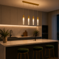 Lampa Wisząca LED Kryształowa Złota Nad Stół Glamour 4 Tuby 60 cm CRYSTAL DROP