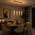 Lampa Wisząca LED Kryształowa Złota Nad Stół Glamour 4 Tuby 60 cm CRYSTAL DROP