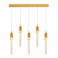 Lampa Wisząca LED Kryształowa Złota Nad Stół Glamour 5 Tub 80 cm CRYSTAL DROP