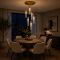 Lampa Wisząca LED Kryształowa Złota Nad Stół Glamour 5 Tub 80 cm CRYSTAL DROP