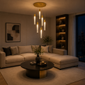 Lampa Wisząca LED Kryształowa Złota Nad Stół Glamour 5 Tub 80 cm CRYSTAL DROP