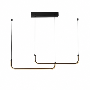 Lampa Wisząca LED Liniowa Czarna Nad Stół Modern Minimalist 90 cm CURVE BLACK