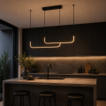 Lampa Wisząca LED Liniowa Czarna Nad Stół Modern Minimalist 90 cm CURVE BLACK