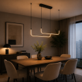 Lampa Wisząca LED Liniowa Czarna Nad Stół Modern Minimalist 90 cm CURVE BLACK