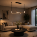 Lampa Wisząca LED Liniowa Czarna Nad Stół Modern Minimalist 90 cm CURVE BLACK