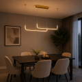 Lampa Wisząca LED Liniowa Złota Nad Stół Modern Minimalist 90 cm CURVE GOLD