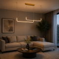 Lampa Wisząca LED Liniowa Złota Nad Stół Modern Minimalist 90 cm CURVE GOLD
