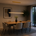 Lampa Wisząca LED Drewniana Liniowa Nad Stół BOHO Japandi 120 cm 26W NATURA LINE
