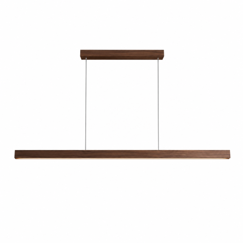 Lampa Wisząca LED Drewniana Liniowa Orzech Ciemny Nad Stół Japandi 120 cm 26W NATURA LINE