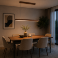 Lampa Wisząca LED Drewniana Liniowa Orzech Ciemny Nad Stół Japandi 120 cm 26W NATURA LINE