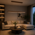 Lampa Wisząca LED Drewniana Liniowa Orzech Ciemny Nad Stół Japandi 120 cm 26W NATURA LINE