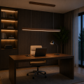 Lampa Wisząca LED Drewniana Liniowa Orzech Ciemny Nad Stół Japandi 120 cm 26W NATURA LINE