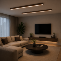 Lampa Sufitowa LED Kinkiet Liniowa Drewniana Orzech Natynkowa Japandi LINEAR CEILING 60 - 200 cm