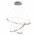 Nowoczesna lampa wisząca LED 3 Ringi Srebrna Biała Elegancki żyrandol do nowoczesnych wnętrz