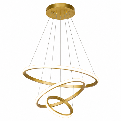 Nowoczesna lampa wisząca LED 3 Ringi Złota Elegancki żyrandol do nowoczesnych wnętrz