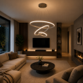 Nowoczesna lampa wisząca LED 3 Ringi Złota Elegancki żyrandol do nowoczesnych wnętrz