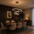 Nowoczesna lampa wisząca LED 3 Ringi Złota Elegancki żyrandol do nowoczesnych wnętrz