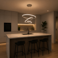 Nowoczesna lampa wisząca LED 3 Ringi Złota Elegancki żyrandol do nowoczesnych wnętrz