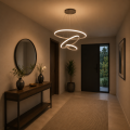 Nowoczesna lampa wisząca LED 3 Ringi Złota Elegancki żyrandol do nowoczesnych wnętrz