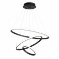 Nowoczesna lampa wisząca LED 3 Ringi Czarny Biały Elegancki żyrandol do nowoczesnych wnętrz