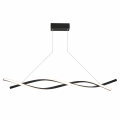 Nowoczesna Lampa Wisząca LED Fala Czarna Modern Minimalist WAVE LINE 80 - 120 cm