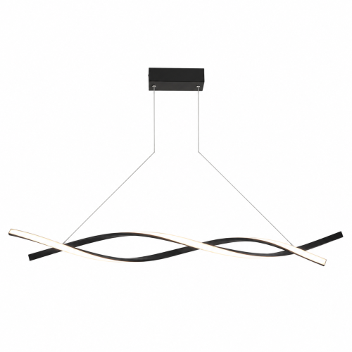Nowoczesna Lampa Wisząca LED Fala Czarna Modern Minimalist WAVE LINE 80 - 120 cm