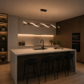 Nowoczesna Lampa Wisząca LED Fala Czarna Modern Minimalist WAVE LINE 80 - 120 cm