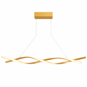Nowoczesna Lampa Wisząca LED Fala Złota Glamour WAVE LINE Gold 80 - 120 cm